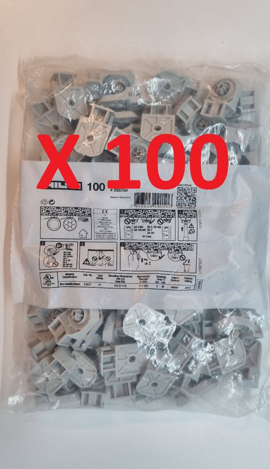 HILTI X-ECT MX Cable tie mount Cable tie holder 100 PCS #285709  X 100 bags   (TOTAL 1000 Pcs)